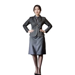 Designed mid-sleeve women's 3-piece suit suit and uniform, customized skirt with rear slit, staff professional uniform suit, 65% polyester + 35 rayon Mercure Hotel HL039 Designed mid-sleeve women's 3-piece suit suit and uniform, customized skirt with rear slit, staff professional uniform suit, 65% polyester + 35 rayon Mercure Hotel HL039
